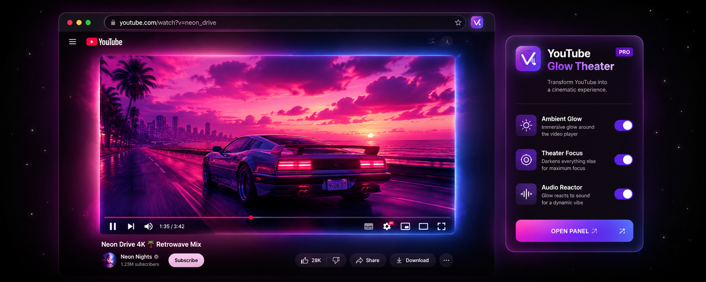 YouTube Glow Theater cinematic preview